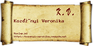 Kozányi Veronika névjegykártya
