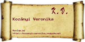 Kozányi Veronika névjegykártya